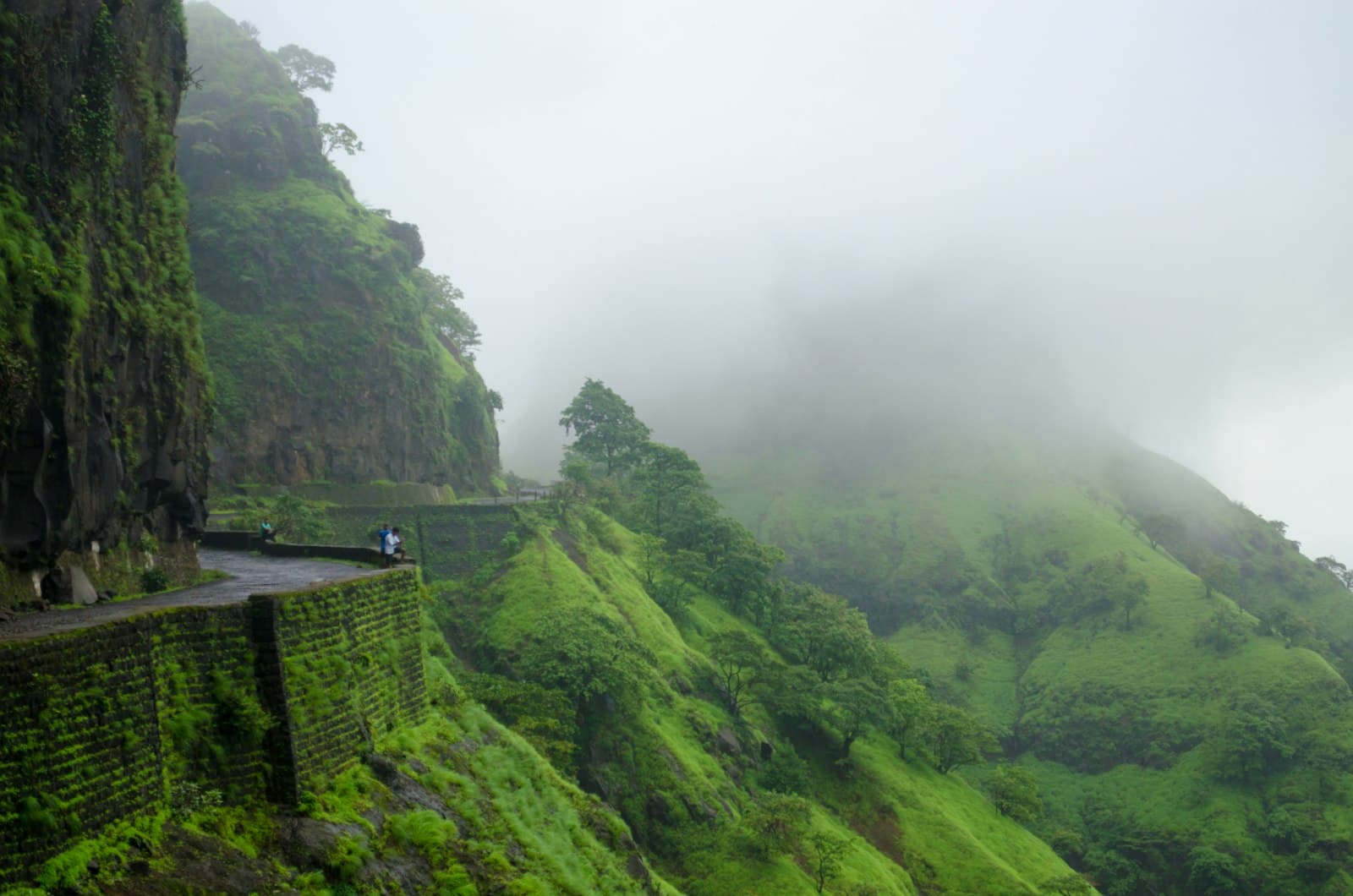 Winding mountain road at sunrise